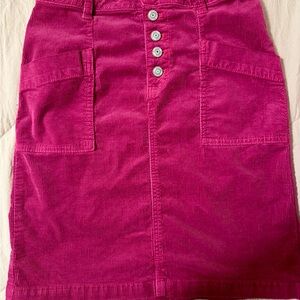Anthropology Pilcro Fuchsia Corduroy Mini Skirt